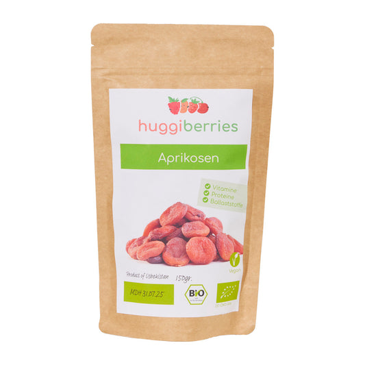 Schwefelfreie Bio-Aprikosen – getrocknet, ungeschwefelt & fruchtig-süß, ideal zum Snacken oder fürs Müsli