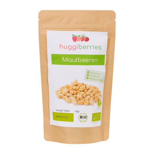Getrocknete Bio-Maulbeeren – süß, ballaststoffreich & ideal für Müsli, Joghurt oder als Snack