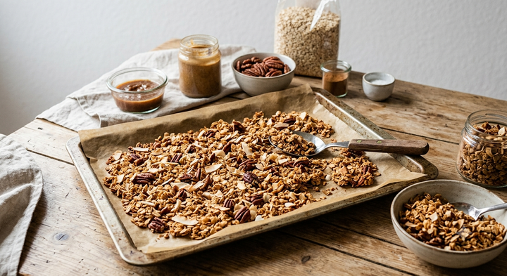 Knuspriges Pekannuss-Granola ohne Zuckerzusatz