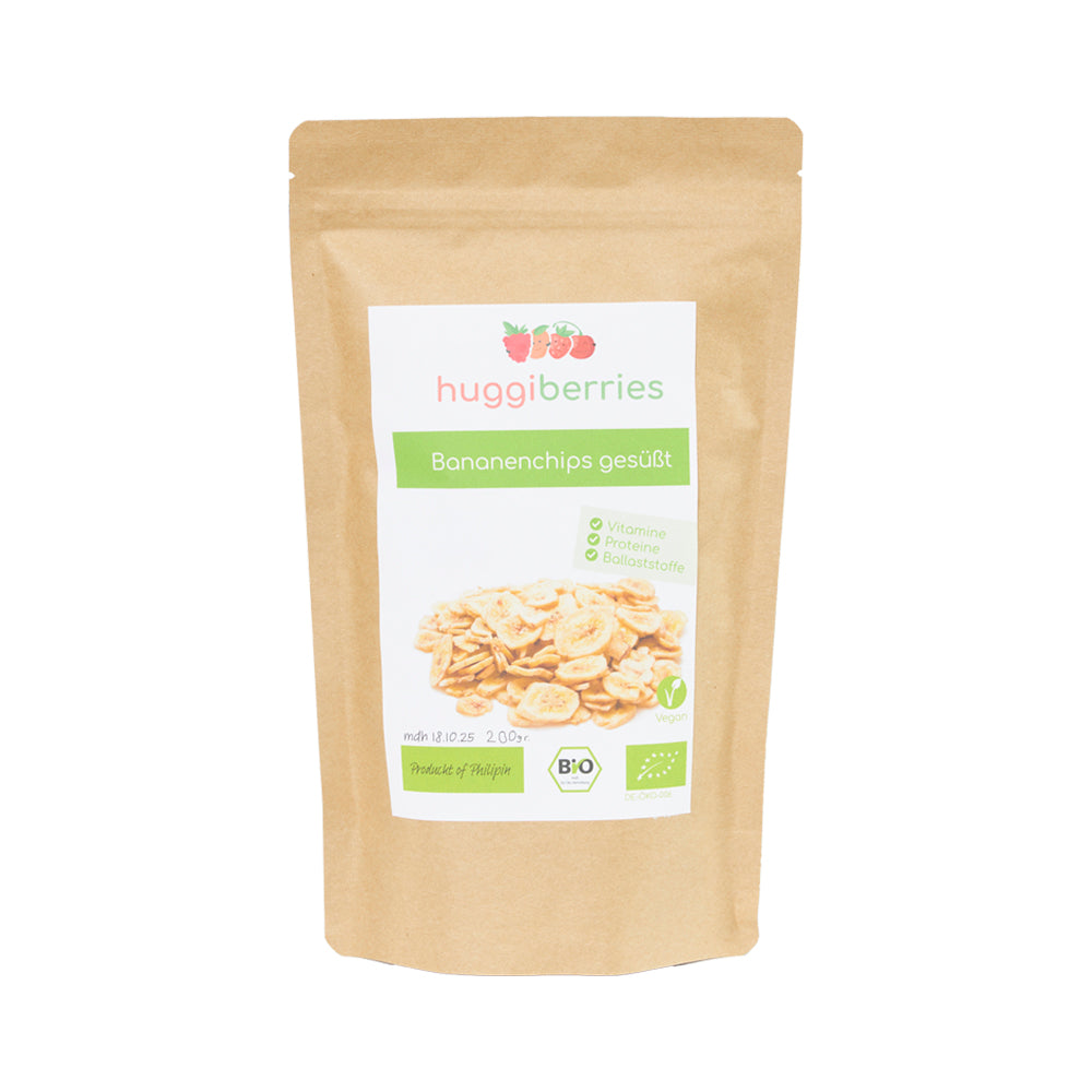 Knusprige Bio-Bananenchips – ideal als Snack für unterwegs oder als Topping für Müsli & Bowls