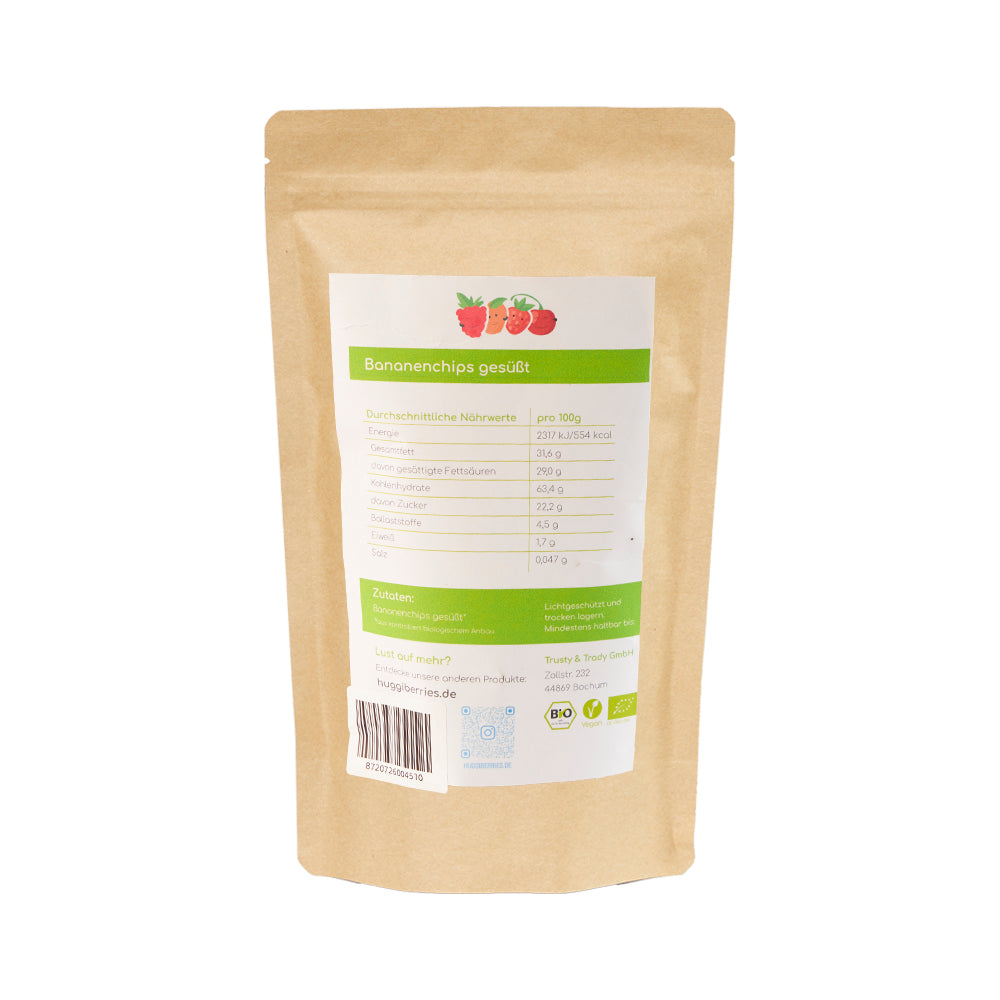 Getrocknete Bananenchips in Bio-Qualität – ballaststoffreich, vegan & ohne Zusatzstoffe
