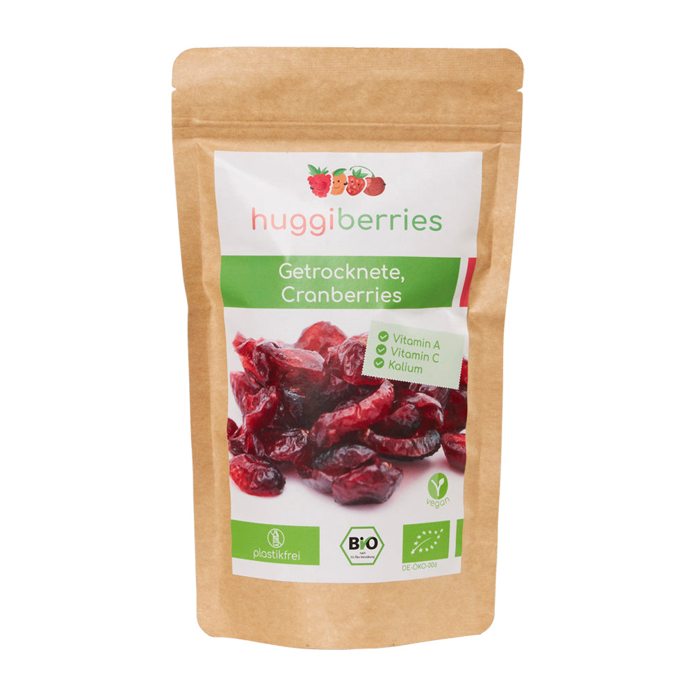Getrocknete Bio-Cranberries – naturbelassen, fruchtig-säuerlich & ideal für Müsli, Salat oder unterwegs

