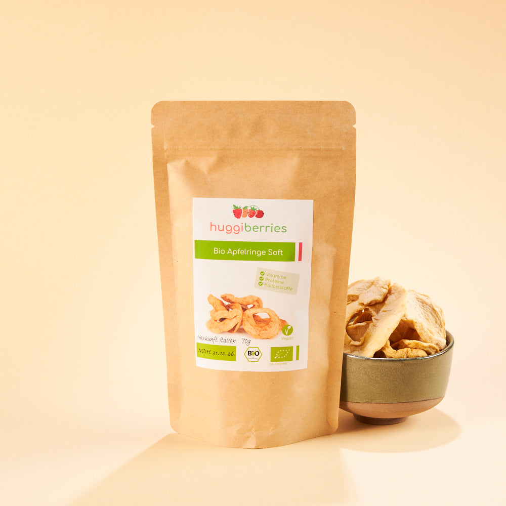 Bio-Apfelringe soft 70g – weiche Trockenfrüchte ohne Zuckerzusatz, vegan & plastikfrei verpackt

