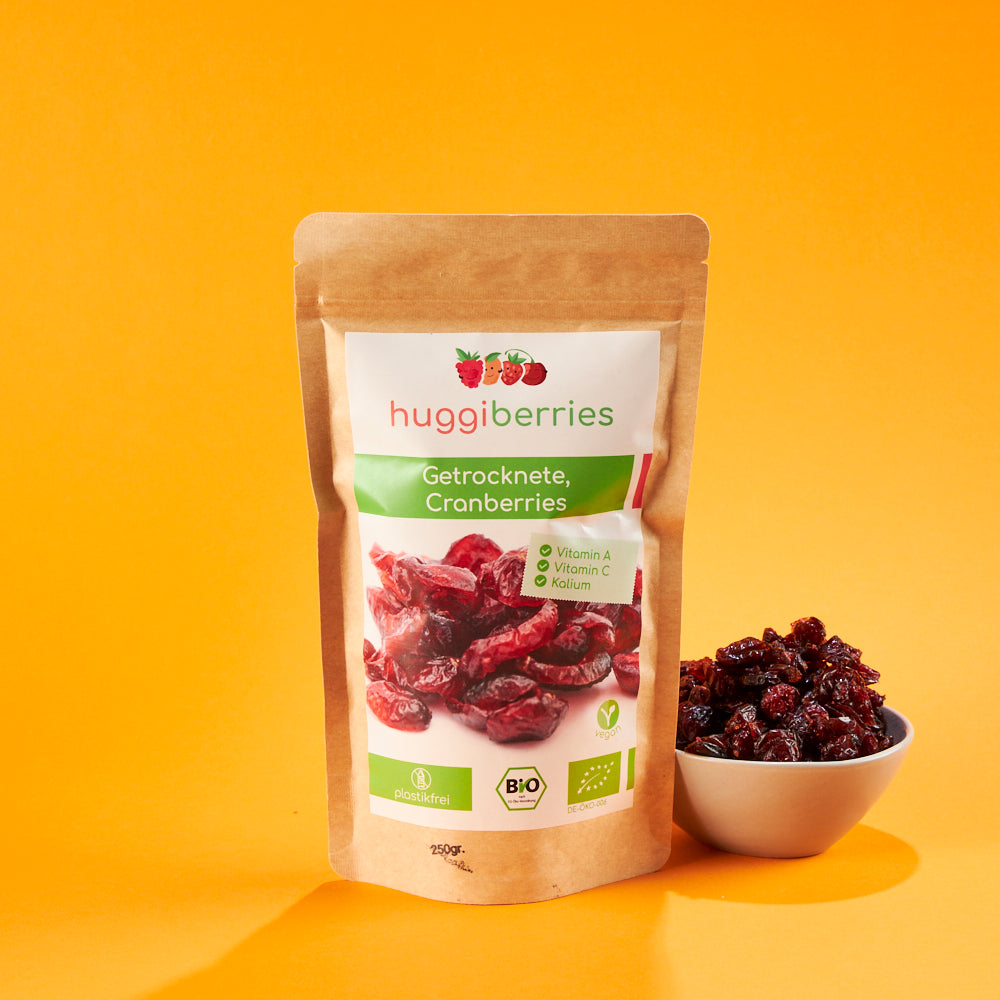 Bio-Cranberries 150g – fruchtiger Snack ohne Zuckerzusatz, vegan & plastikfrei verpackt

