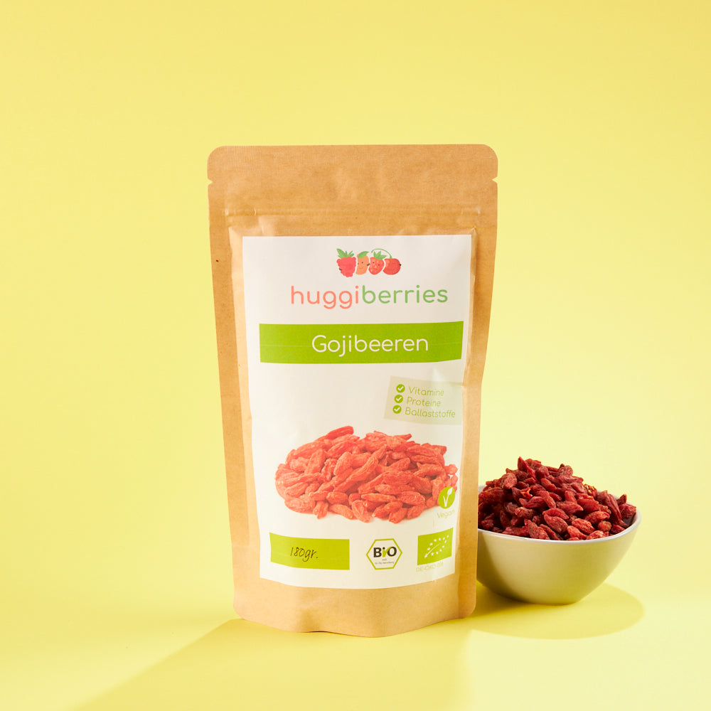 Bio-Goji-Beeren 180g – nährstoffreiche Trockenfrüchte ohne Zuckerzusatz, vegan & plastikfrei verpackt