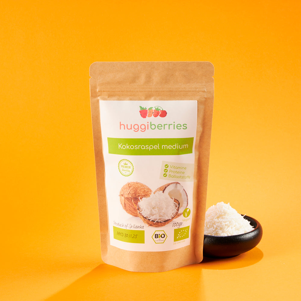Bio-Kokosraspeln 150g – fein geraspelte Kokosnuss, vegan & plastikfrei verpackt

