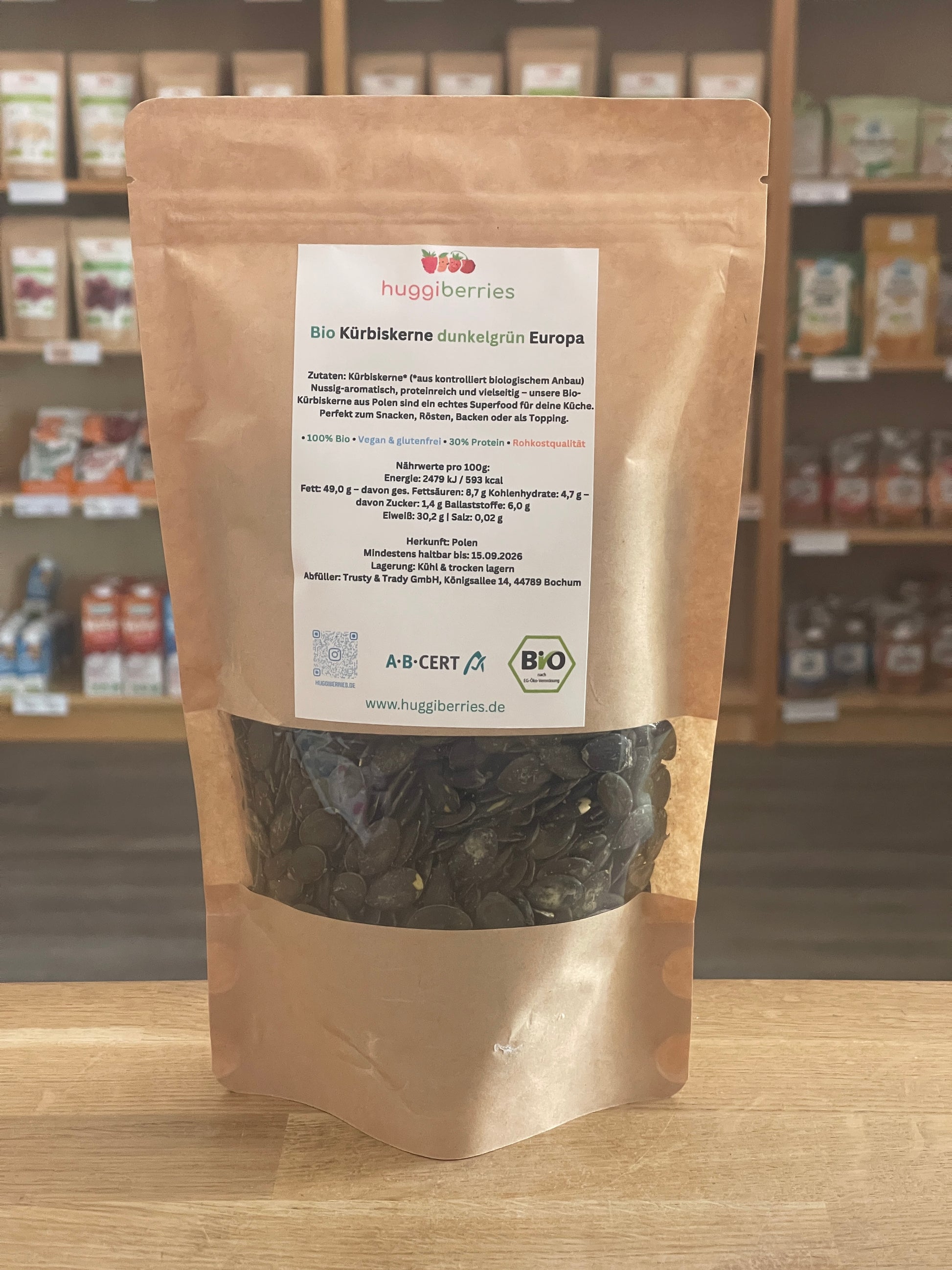 Ungesalzene Bio Kürbiskerne in Schale – vegan, proteinreich, naturbelassen