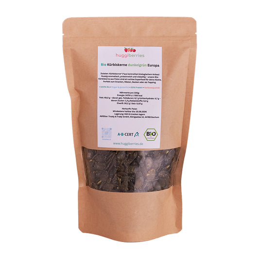 Bio Kürbiskerne naturbelassen – proteinreich, vegan und ballaststoffreich. Perfekt als Snack oder Topping für Salat und Müsli.