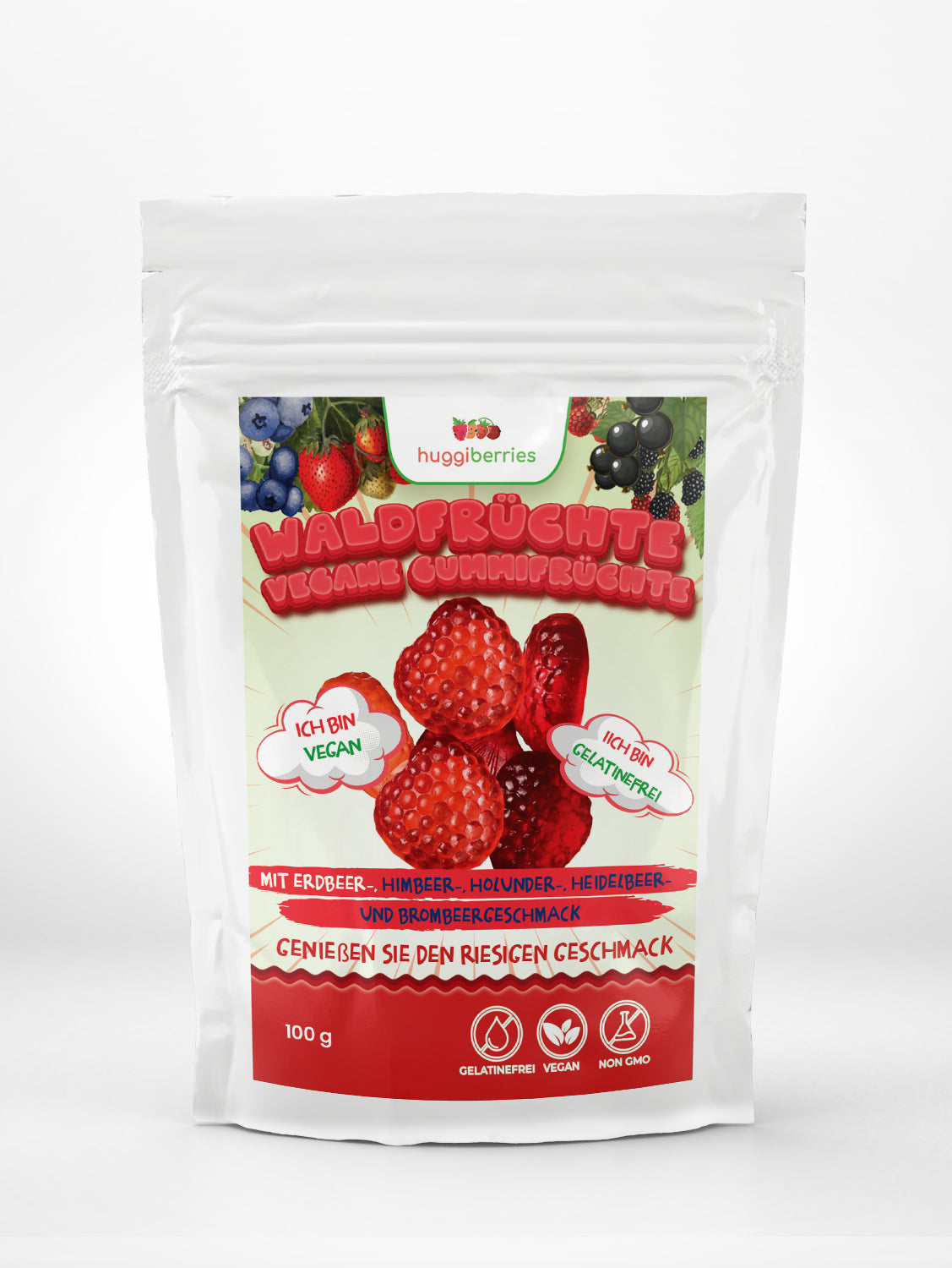 Waldfrüchte Mix Gummibären Gelatine Frei und Vegan 100g