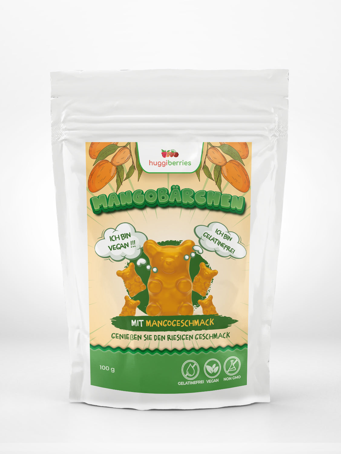 Mango Gummibären – Gelatine Frei und Vegan 100g