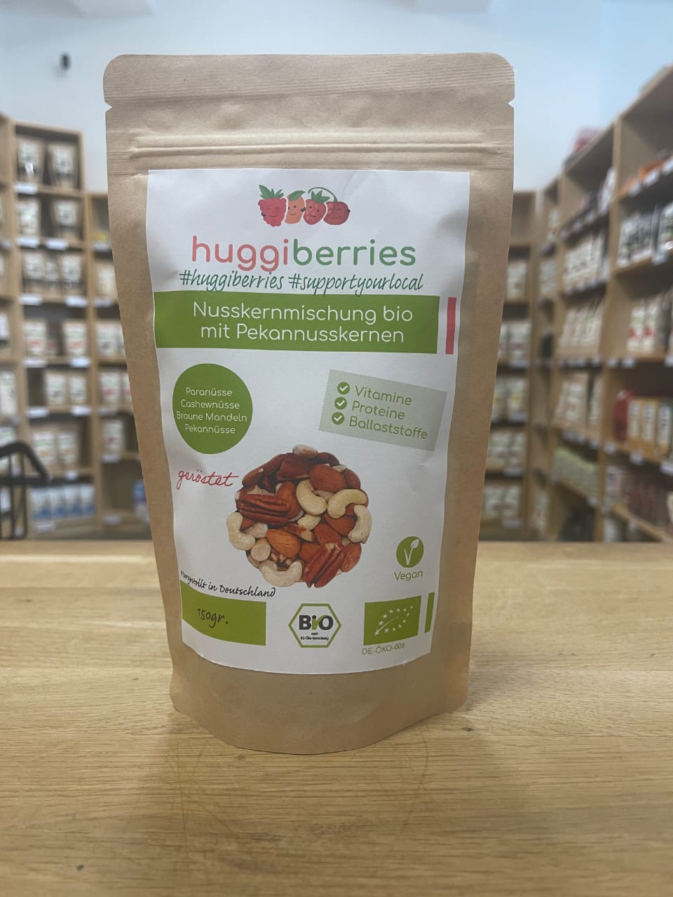 Geröstete Nusskernmischung Bio mit Pekannüsse  - 150 g