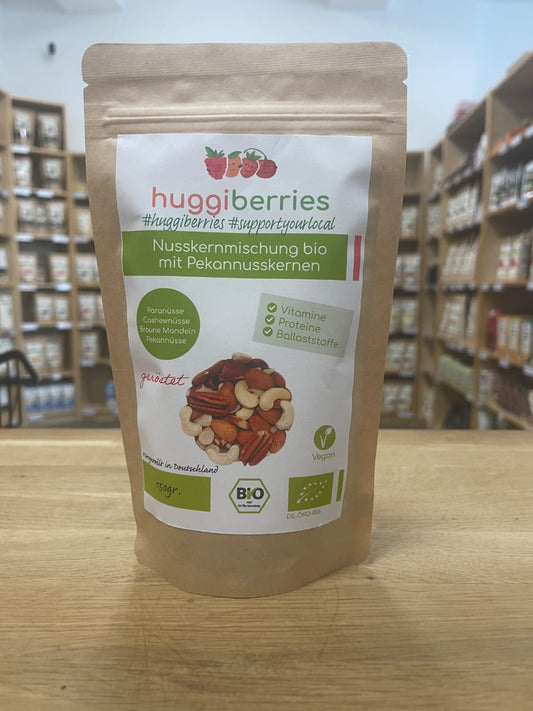 Geröstete Nusskernmischung Bio mit Pekannüsse  - 150 g