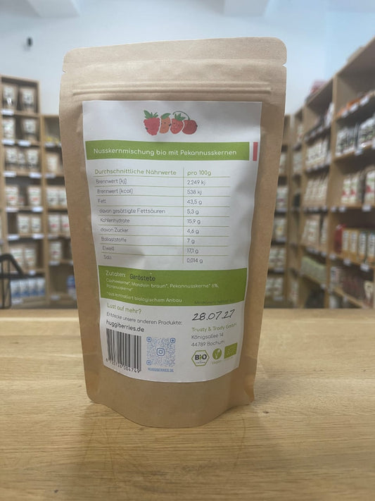 Geröstete Nusskernmischung Bio mit Pekannüsse  - 150 g