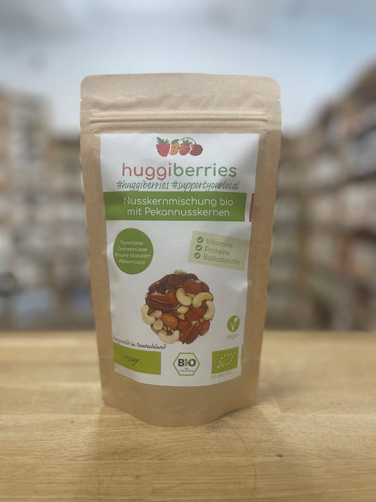Naturbelassene Nusskernmischung Bio mit Pekannusskernen - 150 g