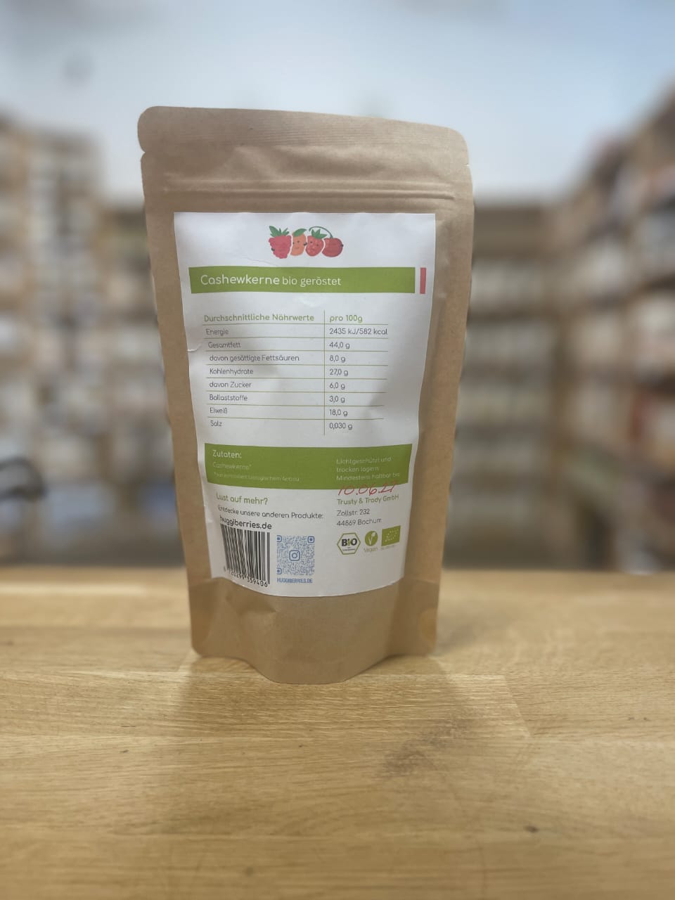 Geröstete Bio Cashewkerne - 150 g
